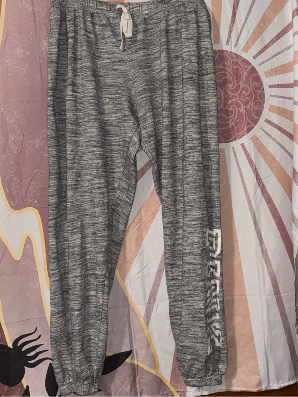 PINK Victoria's Secret Gray Marled Jogger Pants with Drawstring loungewear